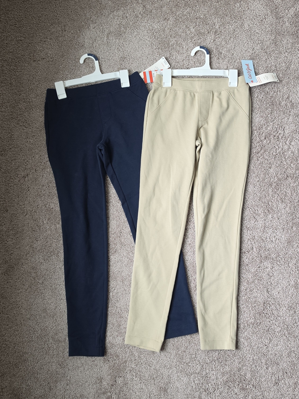 Classic Pull-On Kids Leggings - Navy & Khaki